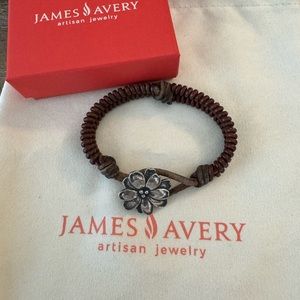 James Avery, Sterling Silver, Flower leather bracelet